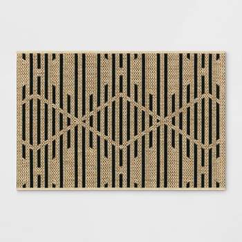 Grace Broken Geometrical Indoor/Outdoor Rug Black/Tan - Threshold™