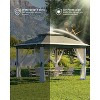 11'x11' Outdoor Metal Gazebo with Mosquito Netting & Zipper Door, UV & Water Resistant Canopy Shelter, Ideal for Backyard, Garden, Deck - 3 of 4