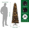 6 Ft Halloween Christmas Tree, Slim Artificial Pencil Christmas Tree with 571 Tips, Skinny Xmas Tree for Christmas Decoration - 3 of 4