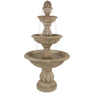 Sunnydaze 61"H Electric Polyresin and Fiberglass 3-Tier Cornucopia Outdoor Water Fountain - 1 of 4