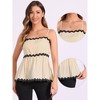 INSPIRE CHIC Women's Square Neck Sleeveless Peplum Tank Top - 2 of 4