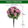 Acekool Set of  Artificial Topiary Ball Trees, UV-Resistant Faux Plants with Flowers, Metal Stakes, Indoor/Outdoor Decor - 3 of 4