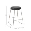 Southlake Backless Metal Counter Height Barstool Chrome/Black Vinyl - Hillsdale Furniture: Round Upholstered Kitchen Stool - 3 of 4
