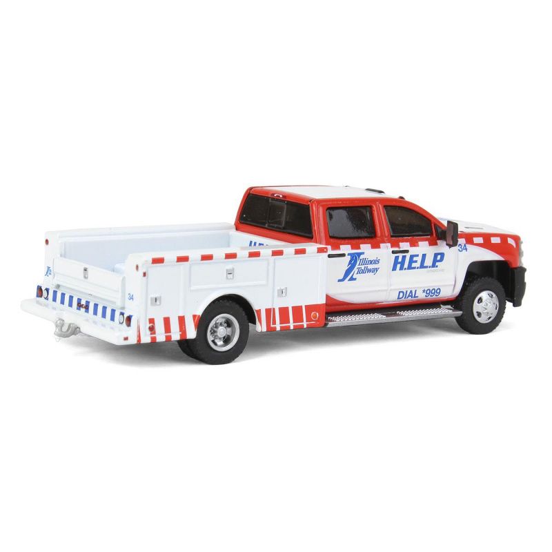 Greenlight Collectibles 1/64 2018 Chevrolet Silverado 3500 Service Bed, Illinois Tollway, Dually Drivers Series 7 46070-D, 3 of 6