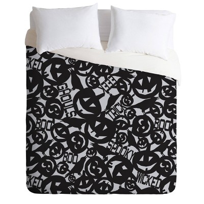 Deny Designs Heather Dutton Full/Queen Something Wicked This Way Comes Comforter Set Black/White