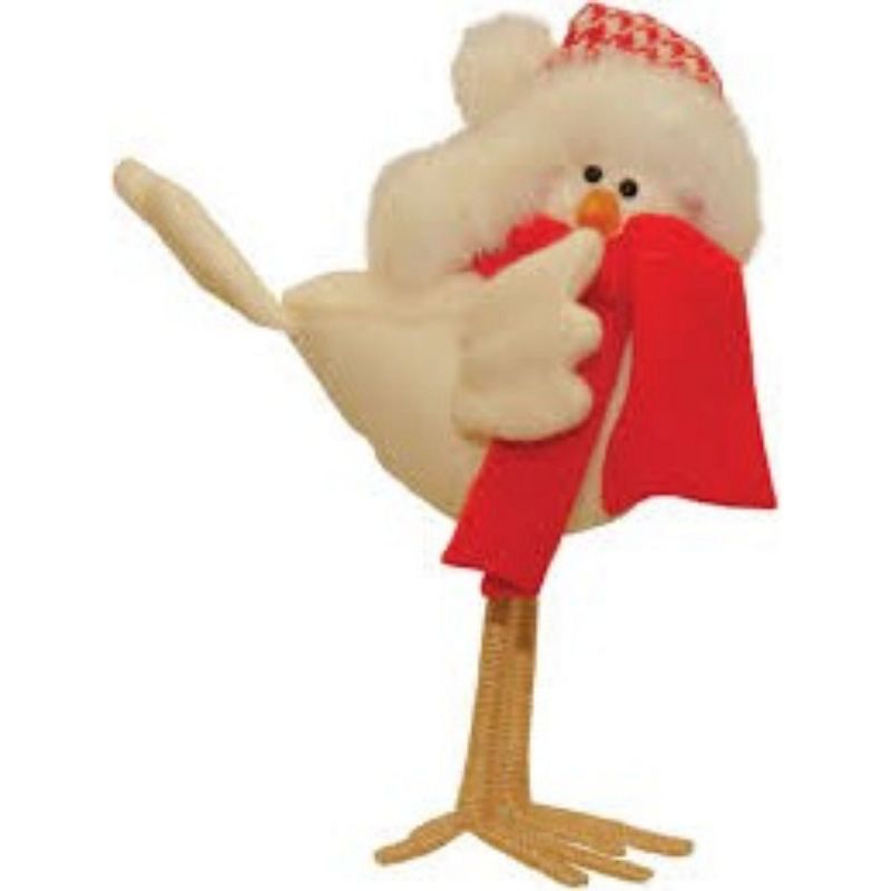 Northlight 8.25" Beige and Red Standing Bird with Scarf Christmas Tabletop Figurine, 2 of 3