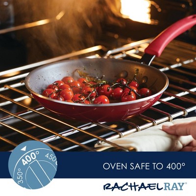 Red 10-Inch Aluminum Nonstick Frying Pan with Ceramic Coating