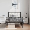 vidaXL Black Metal Twin Bed Frame with Headboard, Heavy-Duty, Under-Bed Storage, No Mattress - 3 of 4
