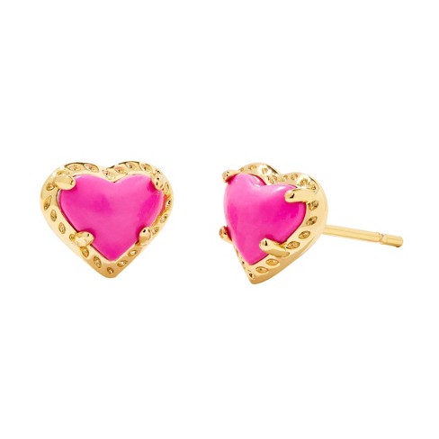 Kendra Scott Anna Magnesite 14K Gold Over Brass Stud Earrings - Magenta  Magnesite