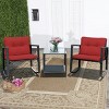 Costway 3PCS Patio Rattan Furniture Set Rocking Chairs Cushioned Sofa - 4 of 4