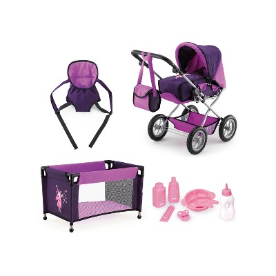 Bayer Design Dolls: Baby Doll Pram Combi Grande Set, Purple