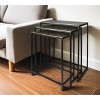 HomeRoots Set of Three Brass and Black Aluminum and Iron Frame Nested Tables - 2 of 4