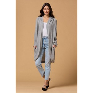 WEST K Women's Karla Long Oversized Waffle Knit Cardigan with Pockets - 1 of 3