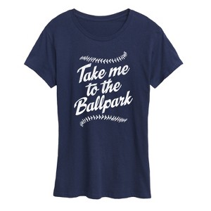 Women's - Instant Message - Take Me To The Ballpark Short Sleeve Graphic T-Shirt - 1 of 4