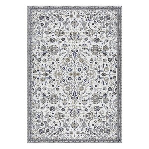 Vintage Washable Floral Print Living Room Rugs, Low Pile Non Slip Floor Carpet for Bedroom Dining Room - 1 of 4