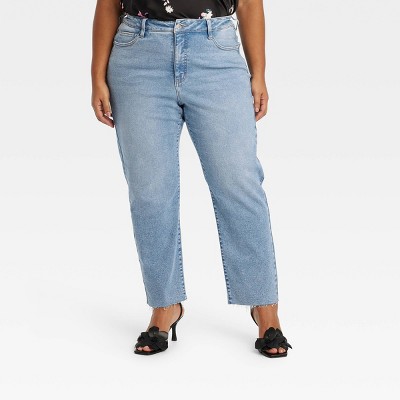 Women's High-rise Cropped Slim Straight Jeans - Ava & Viv™ : Target