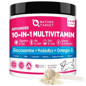 NATURE TARGET 10 in 1 Multivitamin for Dogs, Complete Supplement for Homemade Dog Food, Digestive & Joint & Skin & Immune Support - 90 scoops - 1 of 4