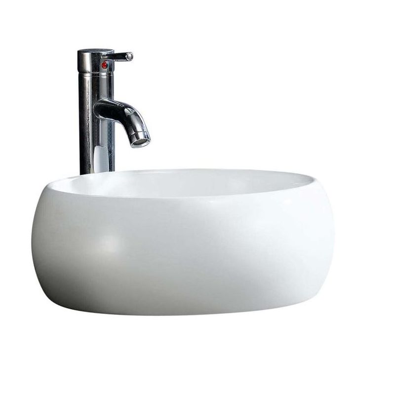 Fine Fixtures Round Vessel Bathroom Sink Vitreous China, 1 of 9
