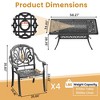 5-Piece Cast Aluminum Patio Set - Heavy Duty Rust-Proof Outdoor Dining Table & Chairs with Brown Cushions, Umbrella Hole for Backyard, Poolside - 4 of 4