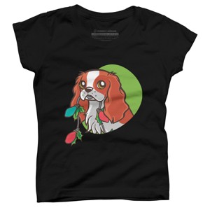 Girl's Design By Humans Super Cute Dog Paws Print Christmas Tree T-Shirt By rasok T-Shirt - 1 of 3
