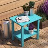 Tree City Double Outdoor Side Table, 2-Tier Weather-Resistant Patio End Table for Backyard, Porch & Pool, Durable HDPE Small Table - 3 of 4