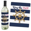 Big Dot of Happiness Last Sail Before the Veil - Nautical Bridal Shower and Bachelorette Party Gift for Women - Wine Bottle Label Stickers - Set of 4 - 2 of 4