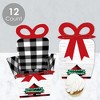 Big Dot of Happiness Holiday Plaid Trees - Square Favor Gift Boxes - Buffalo Plaid Christmas Party Bow Boxes - Set of 12 - 3 of 4