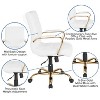 Alamont Mid Back Metal Swivel Office Chair White/Gold - 3 of 4