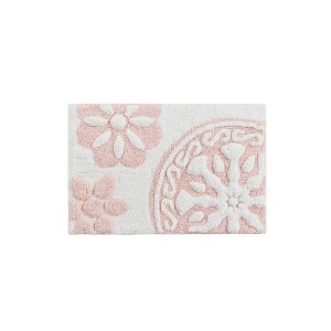 Vynxaria Bath Rugs and Mats 20x30" Rectangular Medallion Tufted Bath Rug - Bohemian Textured Design - 1 of 4