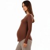 Anna-Kaci Women's Maternity Long Sleeve Stretch Knit Top with Soft Seamless Fit and Gentle Belly-Shaping Silhouette - 4 of 4