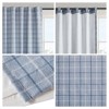 PAGED 84"x50" Plaid Rod Pocket and Back Tab Curtain Panel,Light Filtering Window Curtain Panel with Fleece Lining,Curtains for Living Room,Blue - 3 of 4