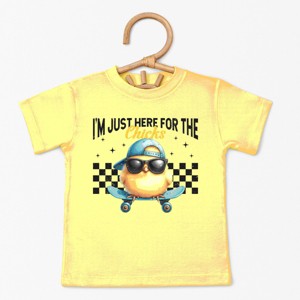 The Juniper Shop I'm Just Here For the Chicks Checkered Toddler Short Sleeve Tee - 1 of 4