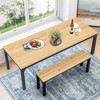 Lirago Brown 78" Rectangular Dining Table E1 Particle Board Metal Frame 27.5x78.7x29.5 6-8 Seater Kitchen Table - 3 of 4