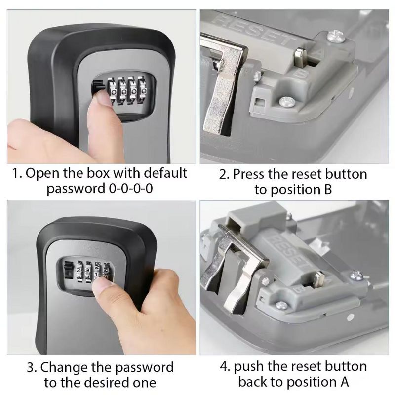 Maison Large Key Lock Box: Resettable Combo, Waterproof & Portable. Perfect for Home, Office & Outdoor Use. Secure Your Keys Anywhere - 1 Pack, 2 of 7