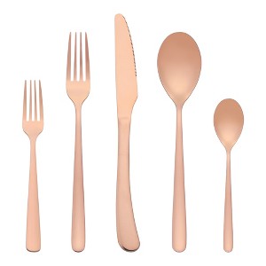 REGALWOVEN Stainless Steel Mirror Polished Silverware Flatware Set Cutlery Set 5 Piece - 1 of 4