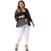 Agnes Orinda Women's Plus Size Casual Open Front 3/4 Sleeve Sheer Lace Cardigan - 3 of 4