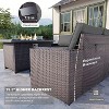 ALAULM Outdoor Patio Furniture Set Outdoor Sectional Rattan Sofa Set Brown Manual Wicker Patio Conversation Set with Cushions - 2 of 4