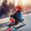 Costway Metal Snow Racer Sled w/ Steering Wheel and Brakes Kids Snow Sand Grass Sliding - 3 of 4