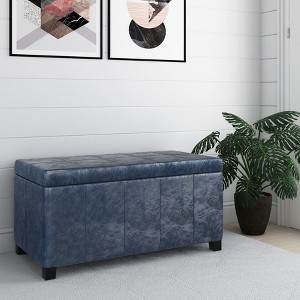 NicBex 35.6" Storage Bench Rectangle Storage Ottoman for Bedroom, Living Room, Blue - 1 of 4