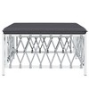 vidaXL Patio Footstool with Cushion White Woven Fabric - 4 of 4