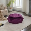 Lyngins Elegant Velvet Polygon Diamond Tufted Storage Ottoman, Multi-Functional Footrest & Seating, Multi-Use as Foot Stool, Entryway Bench, Bed Bench - 2 of 4