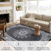 Acekool 5x7 Washable Area Rug, Vintage Distressed Non-Slip Low Pile Carpet, Foldable, Stain Resistant for Living Room, Bedroom, Black - 3 of 4