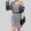 Anna-Kaci Women's Leopard Print Sleeve Knit Tunic Sweater - 4 of 4
