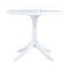 ORRD 36" Modern White Round Plastic Table Indoor/Outdoor Dining & Coffee Table Lightweight Polypropylene, All-Weather - 2 of 4