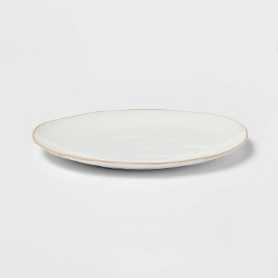 15" x 11" Stoneware Wethersfield Serving Platter White - Threshold™