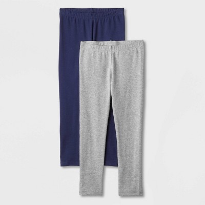 Image of Toddler Girls' 2pk Leggings - Cat & Jack™ Navy/Heather Gray 18M
