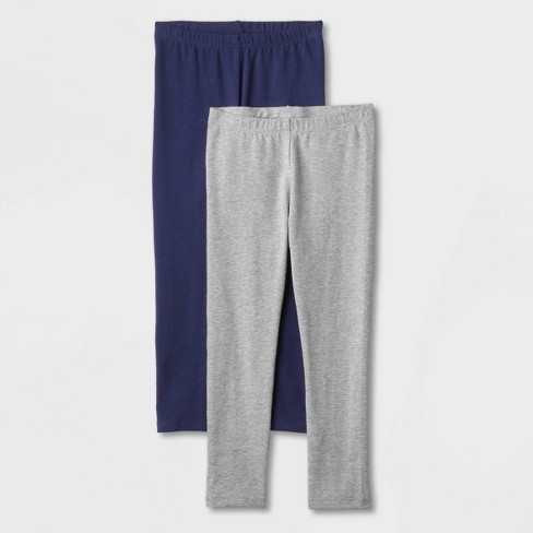 Toddler Girls' 2pk Leggings - Cat & Jack™ Navy/heather Gray : Target