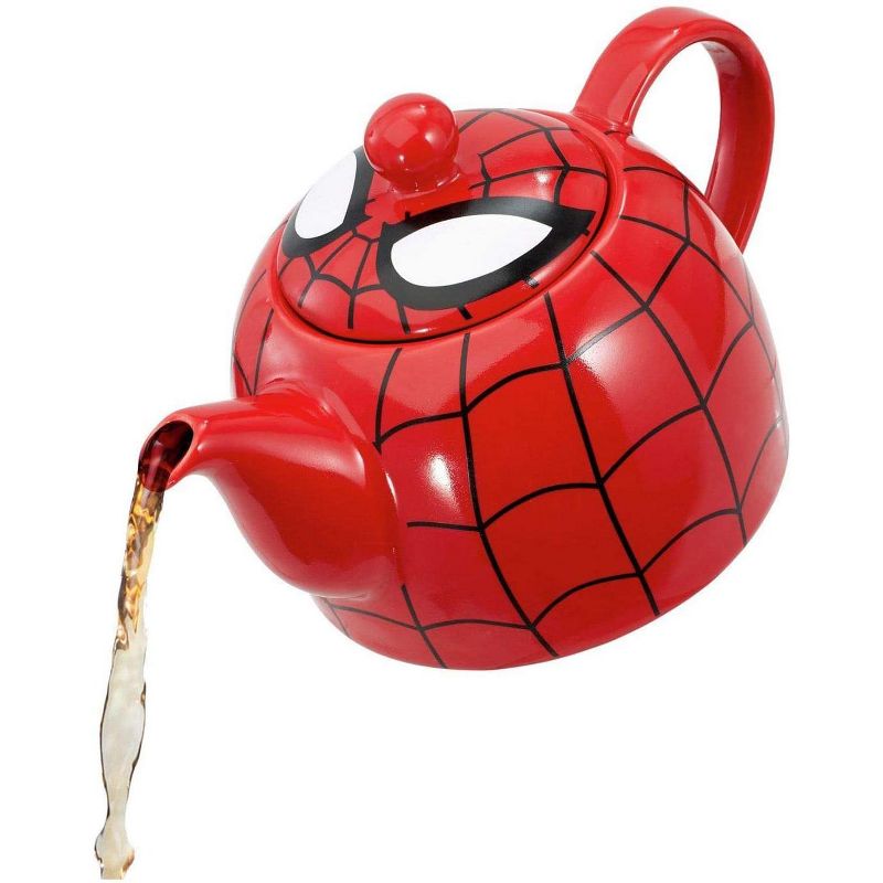 Marvel Spider-Man Ceramic Teapot with Web Mask Detail Lid, 1 of 5