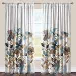 Laural Home Greige Floral White 95" Sheer Window Panel, 1pc