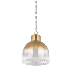 Troy Lighting Beryl 1 - Light Pendant in  Patina Brass Plated Brass Ombre Shade - 1 of 1